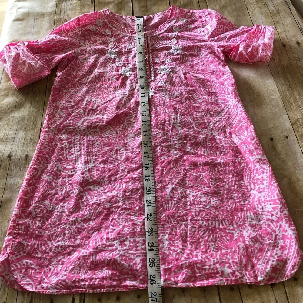 Lilly Pulitzer Atlee Girls Pink Cotton Tunic Dress Size Large